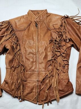 Adventure Bound By Wilson Leather Women's Western Fringe Brown Jacjet Size 8